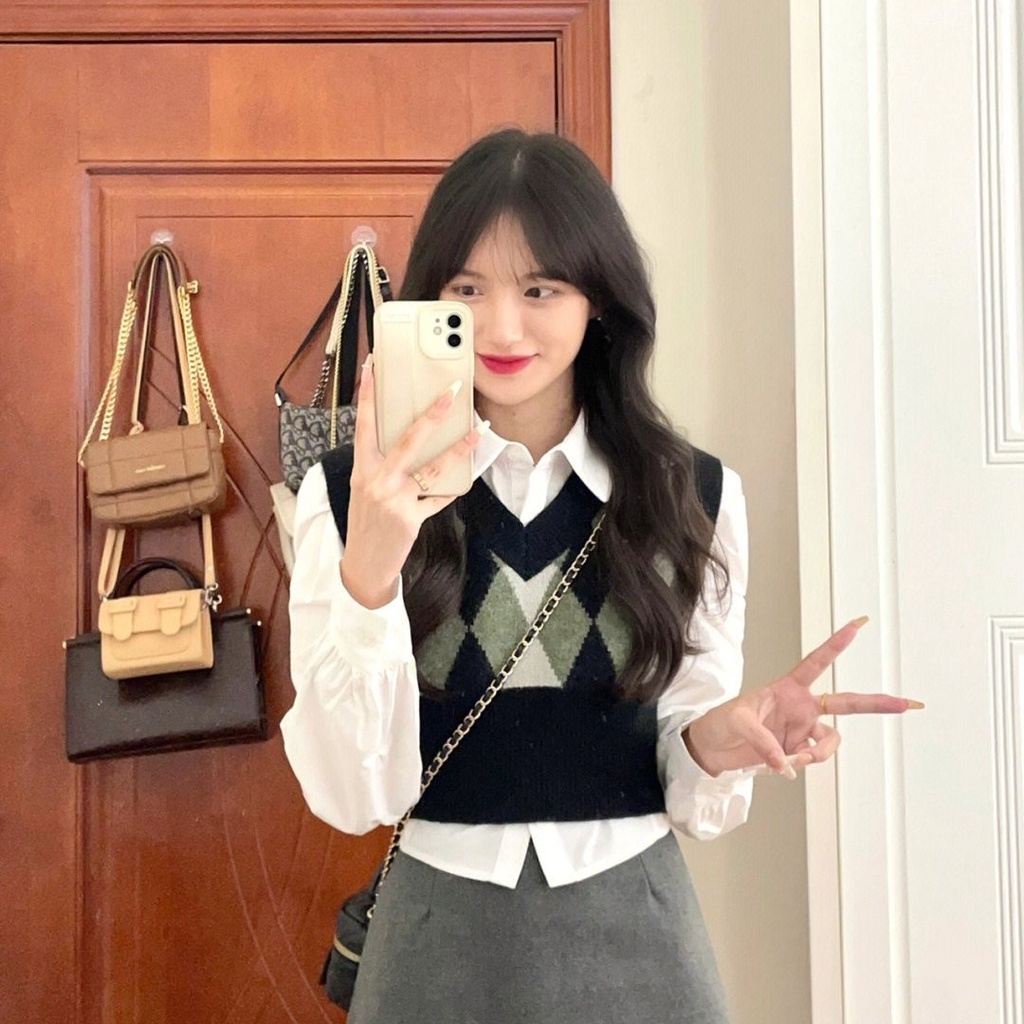 Áo Len Không Tay Thiết Kế Mới Xinh Xắn Thời Trang Dành Cho Nữ