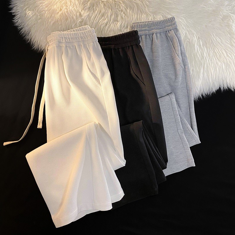 Quần Dài Dáng Suông Rộng Bằng Lụa Lạnh Thời Trang Xuân Thu Cho Nam Và Nữ