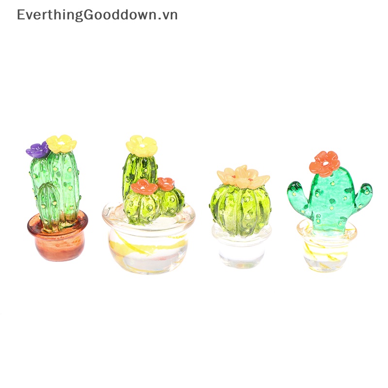 Everthinggood Mô Hình Cây Xương Rồng Mini Bằng Thủy Tinh Để Bàn Trang Trí Dễ Thương vn