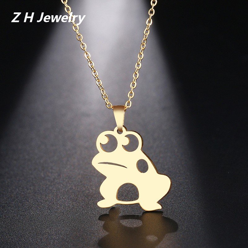 Dây Chuyền Inox Mặt Hình Chú Ếch Dễ Thương Phong Cách Hip Hop Thời Trang Cho Nam Và Nữ
