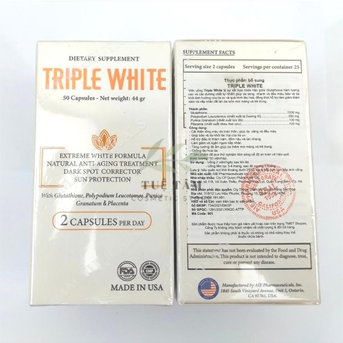 TRIPLE WHITE - VIÊN UỐNG TRẮNG DA, CHỐNG NẮNG, NGỪA NÁM TRIPLE WHITE 50VIÊN | BigBuy360 - bigbuy360.vn