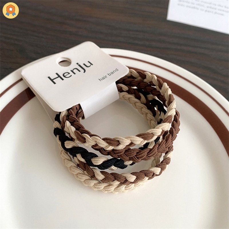 Dây Buộc Tóc Cao Su Co Giãn Màu Cà Phê Sữa Thời Trang Cho Nữ HYJP2