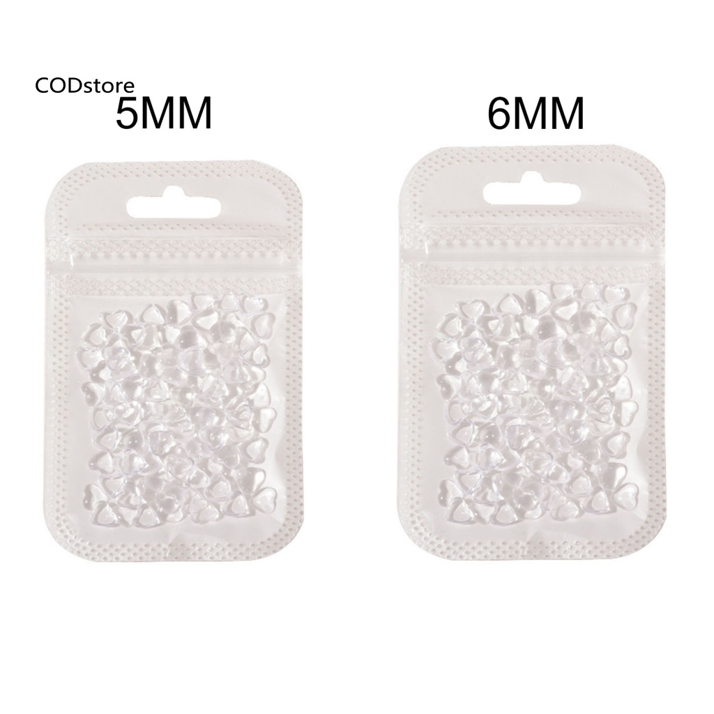 Túi 100 Hạt Nhựa Hình Trái Tim 3D Trang Trí Móng Tay Nghệ Thuật