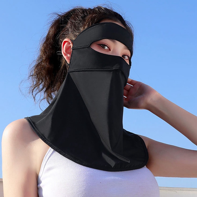 Ygt Khẩu Trang Chống Nắng Bằng Lụa Lạnh Thoáng Khí Nhanh Khô Chống Tia UV Có Móc Tai Bảo Vệ Cổ Cho Nữ