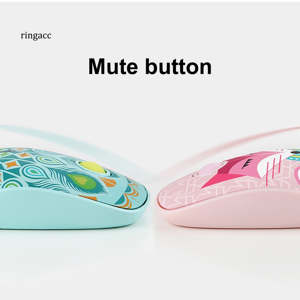 Chuột Gaming Không Dây RGA 2.4G 1000Dpi HọA TiếT ĐộNg VậT Dễ Thương Cho Laptop / Pc