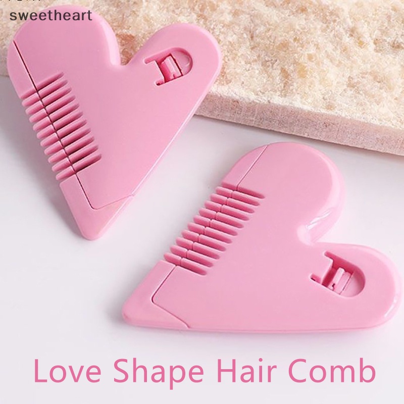 mới tông đơ cắt tóc mini màu hồng tình yêu lược cắt tóc hình trái tim với lưỡi mới