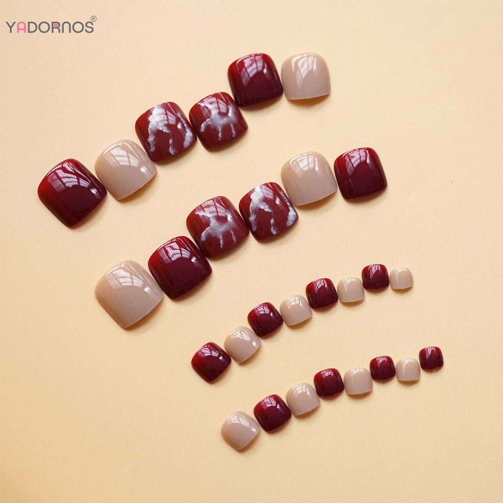 Yadornos Giày Móng Chân Giả Dạng Nhấn In Vân Cẩm Thạch Bền Và Không Bao Giờ Xẻ Tà