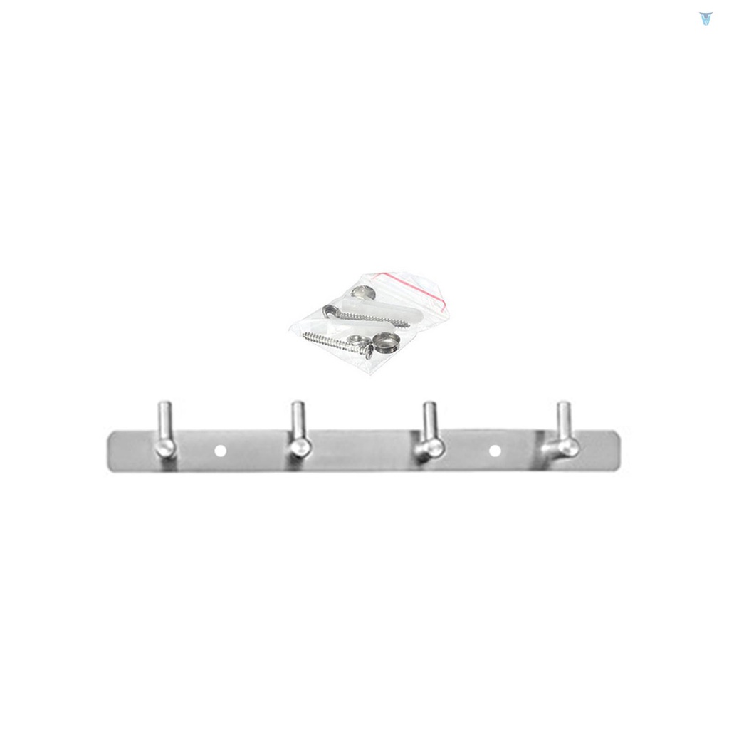 Giá Treo Áo Khoác Gắn Tường Bằng Thép Không Gỉ Với 4 Móc Treo Cho Nhà Bếp / Phòng Tắm / Gara