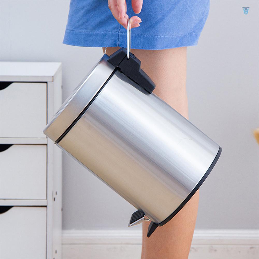 Thùng Đựng Rác Có Nắp Bằng Thép Không Gỉ 8L