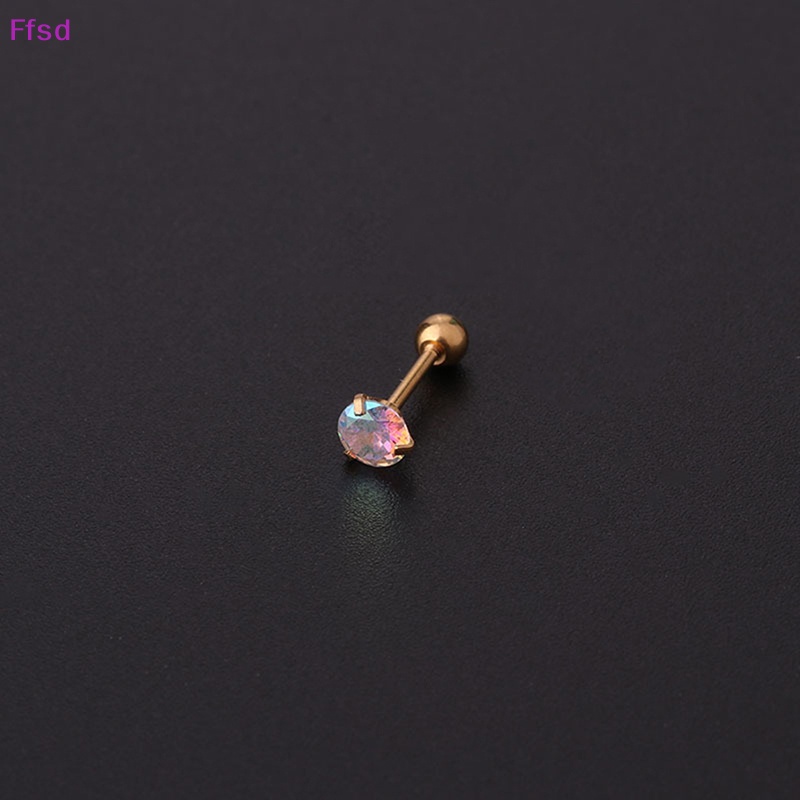 1 Khuyên Tai Dạng Xoắn Ốc Đính Đá Zircon Nhiều Màu Cho Nữ