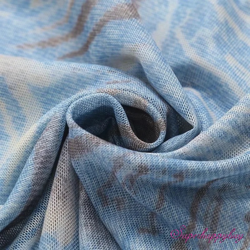 Áo Tank Top Sát Nách Cổ Tròn Vải Lưới Nhuộm Màu Thời Trang Cho Nữ