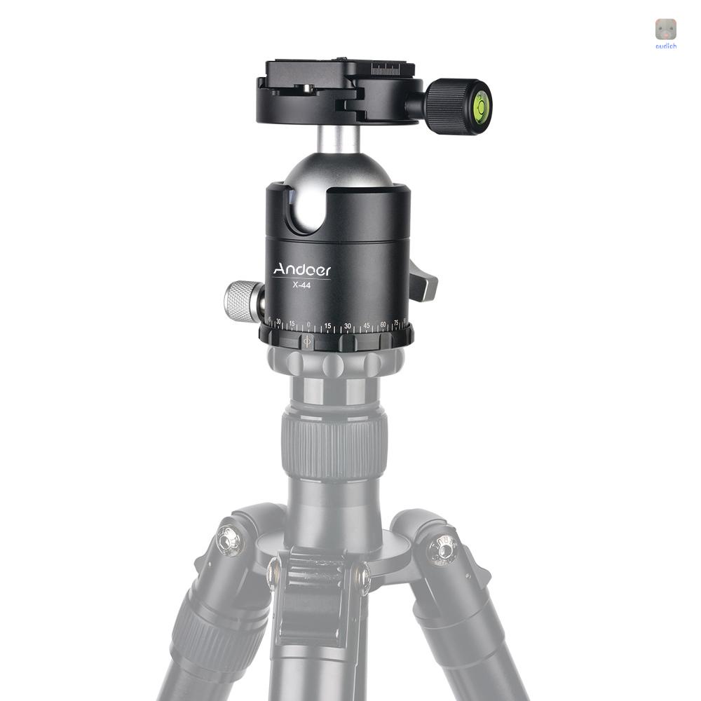 Đầu Bi Andoer X-44S Bằng Hợp Kim Nhôm Tháo Lắp Nhanh Kèm Đĩa 1 / 4 Inch Chuyên Dụng Cho Máy Ảnh DSLR Max Mũ Lưỡi Trai Thiết Kế Đơn Giản Thời Trang Cao Cấp