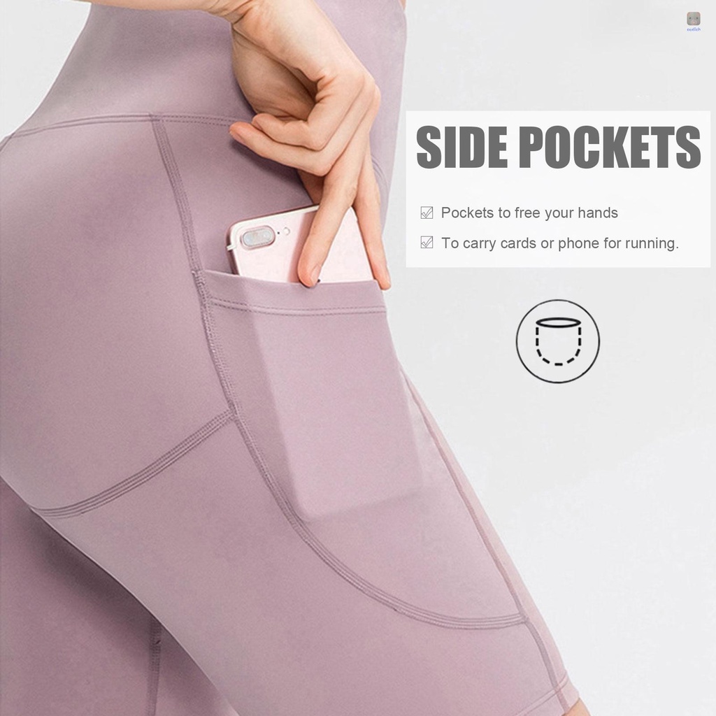 Quần Short Thể Thao Lưng Cao Có Túi Thời Trang Cho Nữ