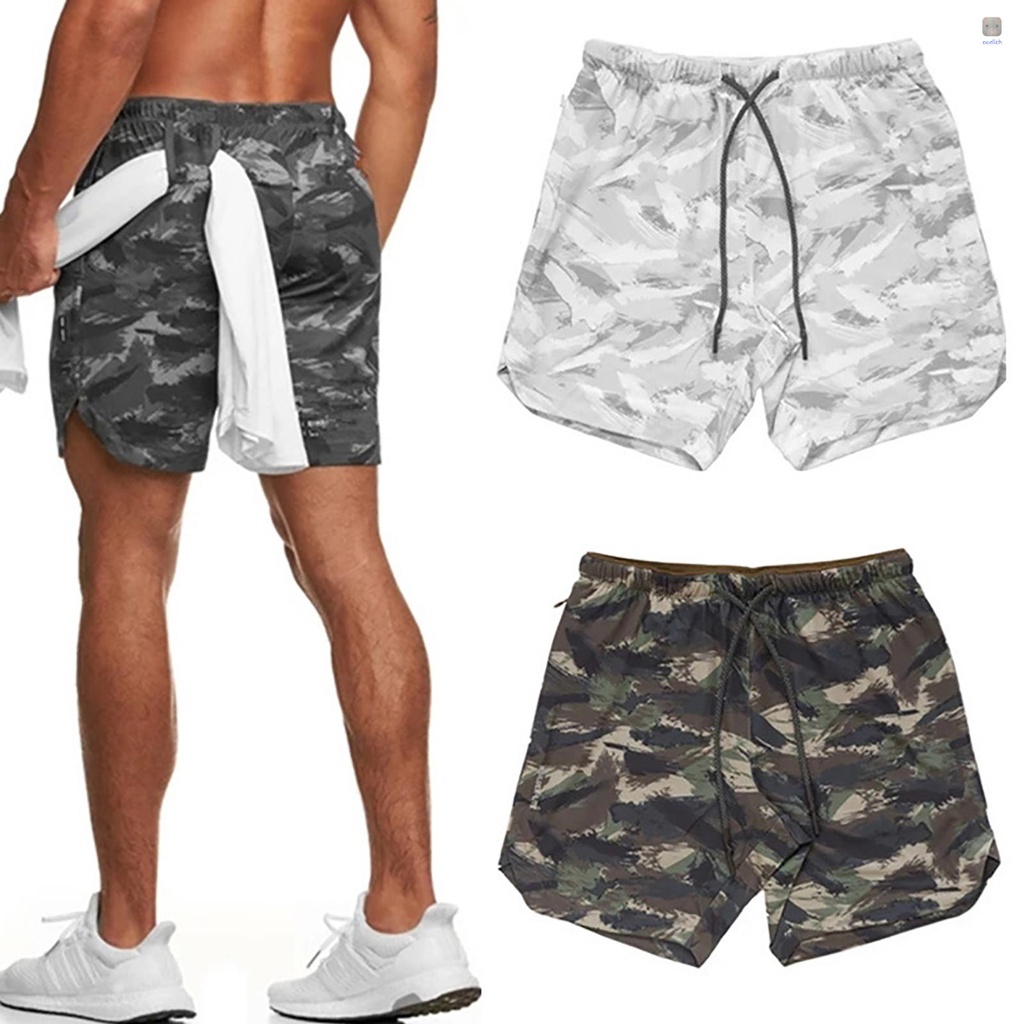 Quần Short Thể Thao Lưng Thun In Họa Tiết Rằn Ri Thời Trang Mùa Hè Cho Nam