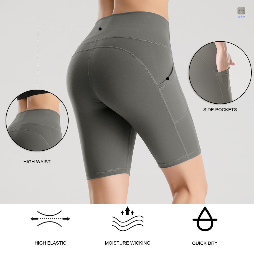 Quần Short Thể Thao Lưng Cao Chất Liệu Co Giãn Nhanh Khô Thời Trang Cho Nữ