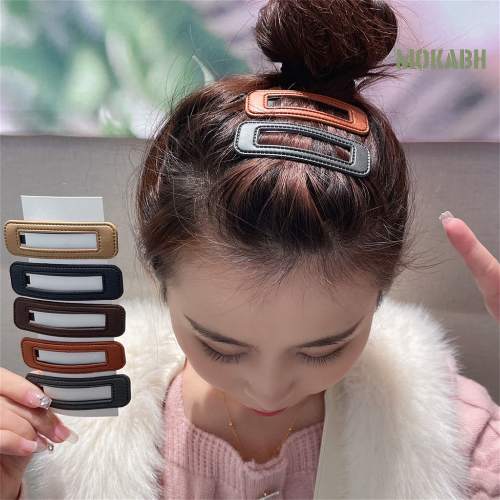 Bộ 5 Kẹp Tóc Màu Sắc Kẹo Ngọt Chống Trầy Xước Bằng Thép Không Gỉ