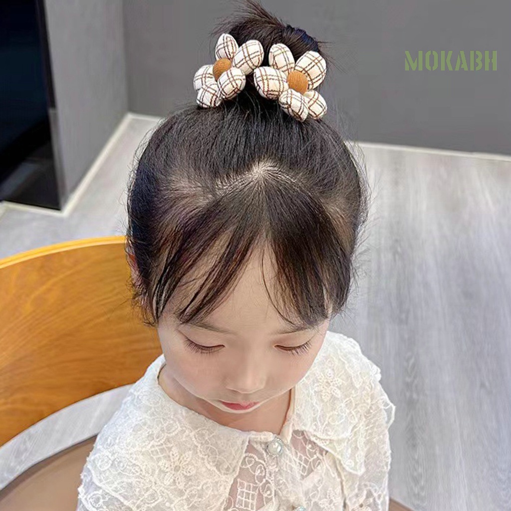 Dây Cột Tóc Co Giãn Hình Hoa Hoạt Hình Phong Cách Hàn Quốc Dễ Thương Cho Nữ