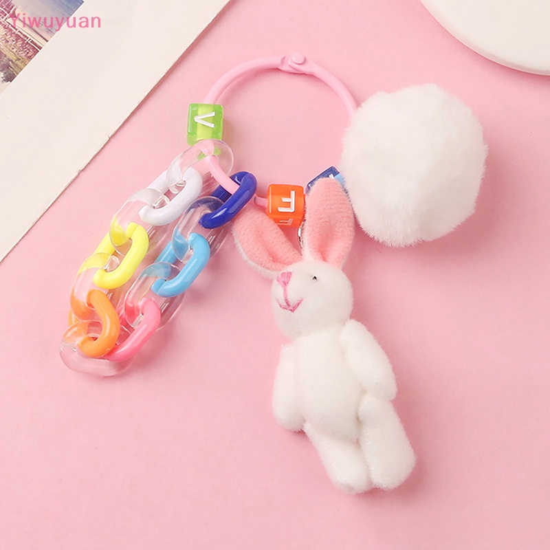 Móc Khóa Thỏ Nhồi Bông Dễ Thương Trang Trí Ba Lô / Túi Xách Mới