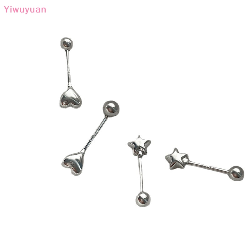 1 Đôi Khuyên Tai Xoắn Ốc Hình Trái Tim Ngôi Sao Thời Trang Mới