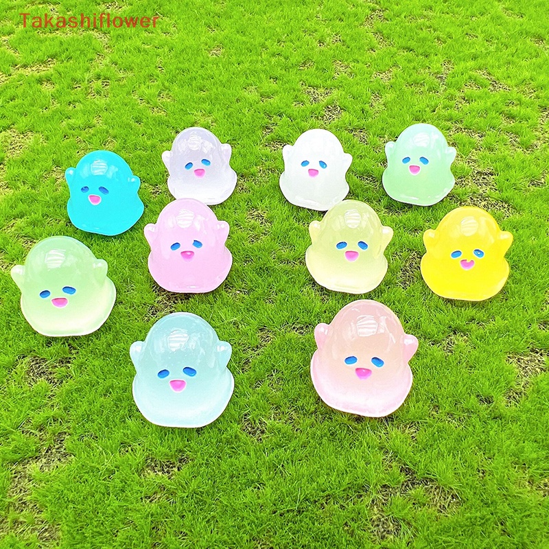 Set 2 Mô Hình Ma Dạ Quang Mini Bằng Nhựa Resin Dễ Thương Dùng Trang Trí