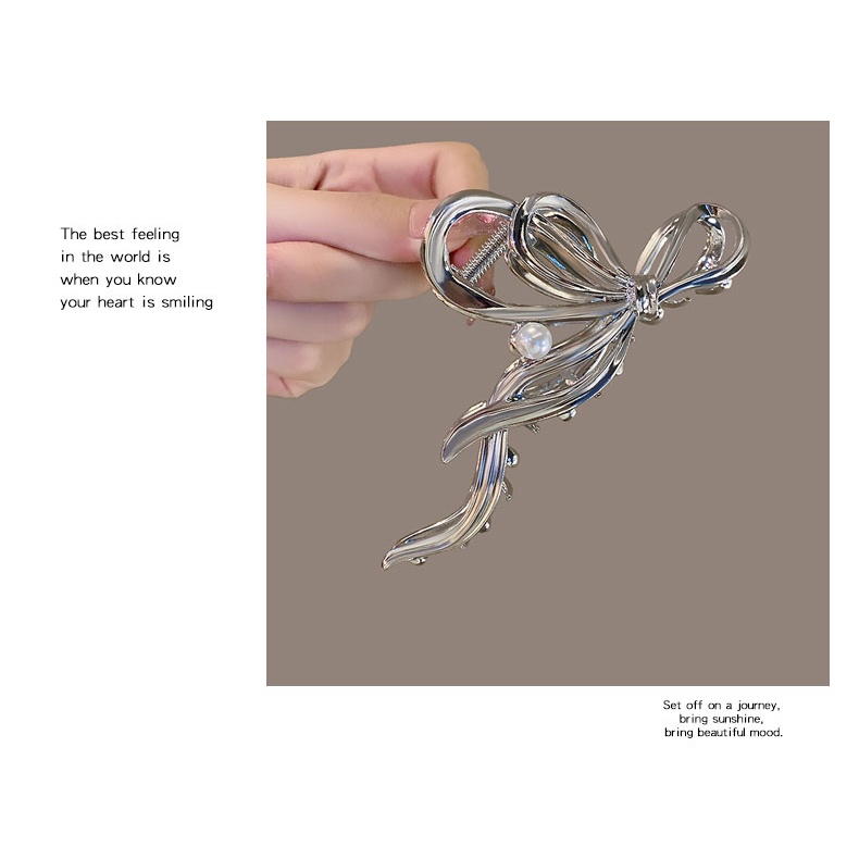 Kẹp TóC HìNh Nơ ĐíNh NgọC Trai Giả ThờI Trang Cho Nữ