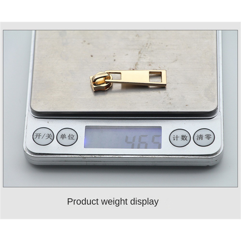 Đầu Khóa Kéo Kim Loại Không Cần Khoan Lỗ Bộ 5 Đầu Kéo Răng Đồng + 1043 Lưới Vuông Thay Thế Cho Túi Da