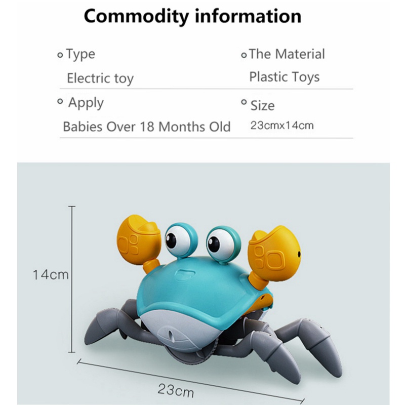 Đồ Chơi Chú Cua Điện Tử Phát Nhạc Vui Nhộn Dành Cho Bé