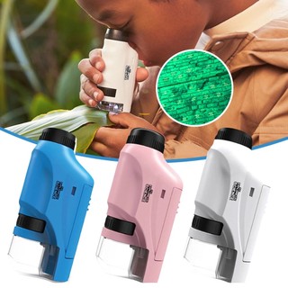 Kids fun short vision portable magnification science microscope educational toy playset