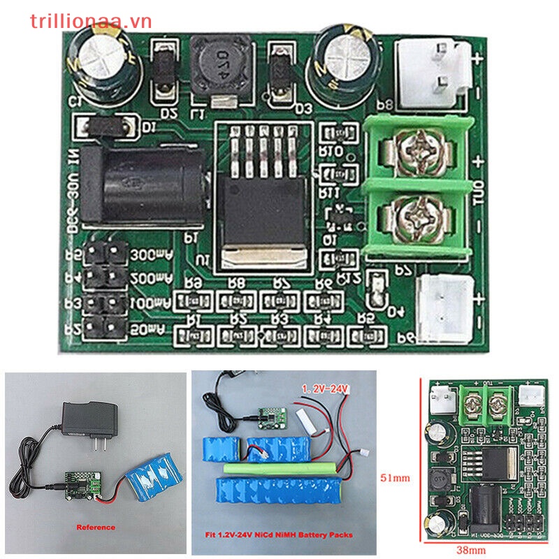 Trillionaa 1.2 ~ 24V 2.4 3.6 12V Ni-Cd Ni-MH NiCd Mô-đun sạc Bảng sạc