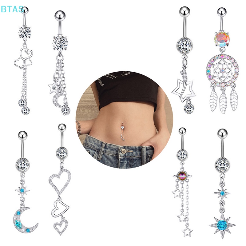 Khuyên RốN HìNh Tim ĐíNh Đá Xinh XắN