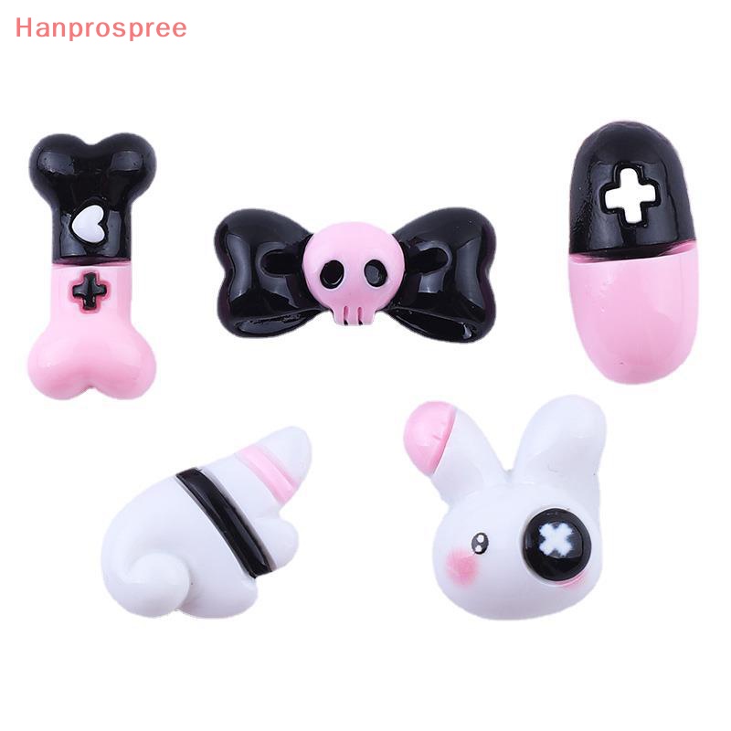 Bộ 10 Kẹp Tóc Hình Thỏ Hoạt Hình Bằng Nhựa Resin Bóng DIY