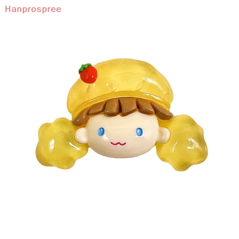 Hanprospree > 1 Kẹp Tóc Resin Resin Phát Quang Hình Cô Gái Bỏng Ngô Đáng Yêu DIY