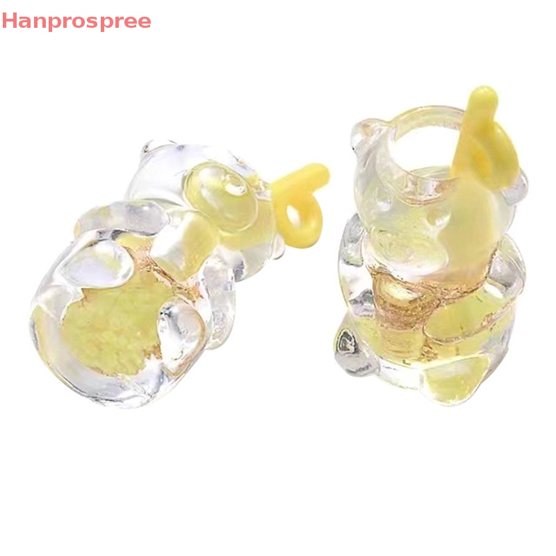 Bộ 5 Đồ trang trí Chú Gấu Bằng Nhựa Trong Suốt Phát Quang Trang Trí Tiểu Cảnh DIY