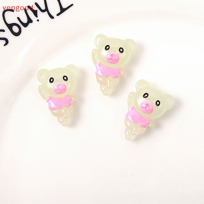 Set 2 Mô Hình Gấu Nhảy Múa Bằng Nhựa Resin Phát Sáng DIY Hoạt Hình