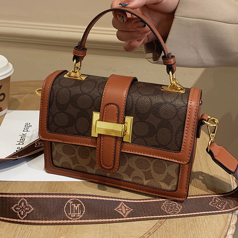 Túi Đeo Chéo Hình Vuông Cỡ Nhỏ Màu Sắc retro Thời Trang Cho Nữ