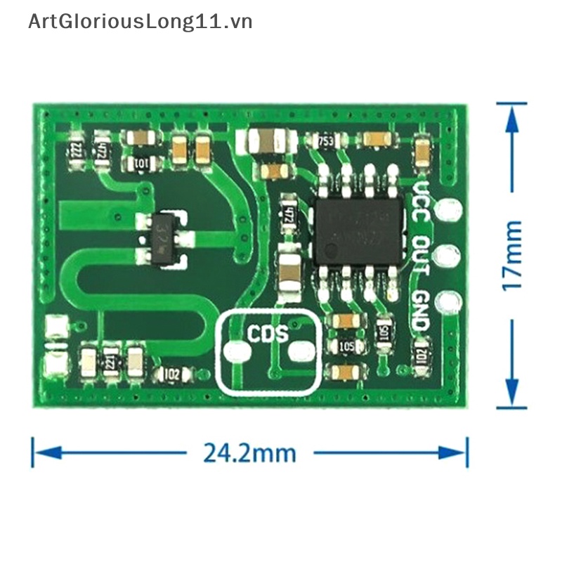 Mô-đun Phát Hiện Sóng Tia UV ArtGloriousLong RCWL-0515 Khoảng Cách 12-15m 2.7g Cho Đèn garage