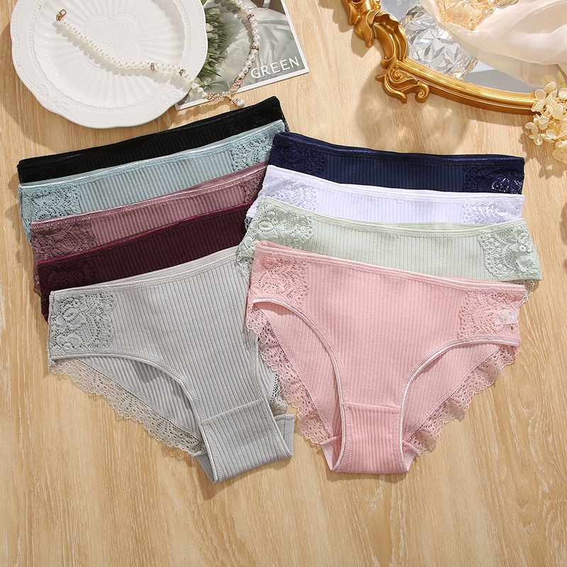 Take Talk [Hàng Có Sẵn Để Vận Chuyển] Quần Lót Cotton Thoải Mái Thân Thiện Với Da Lưng Thấp 7 Màu Cho Nữ Mới