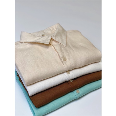 Áo Sơmi Linen Nam Cao Cấp Tay Ngắn Trơn