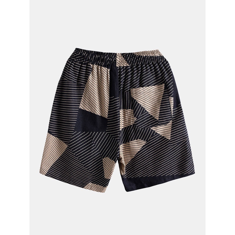 Bộ Áo Sơ Mi In Họa Tiết Hình Học Phối Quần Short Cá Tính Cho Bé