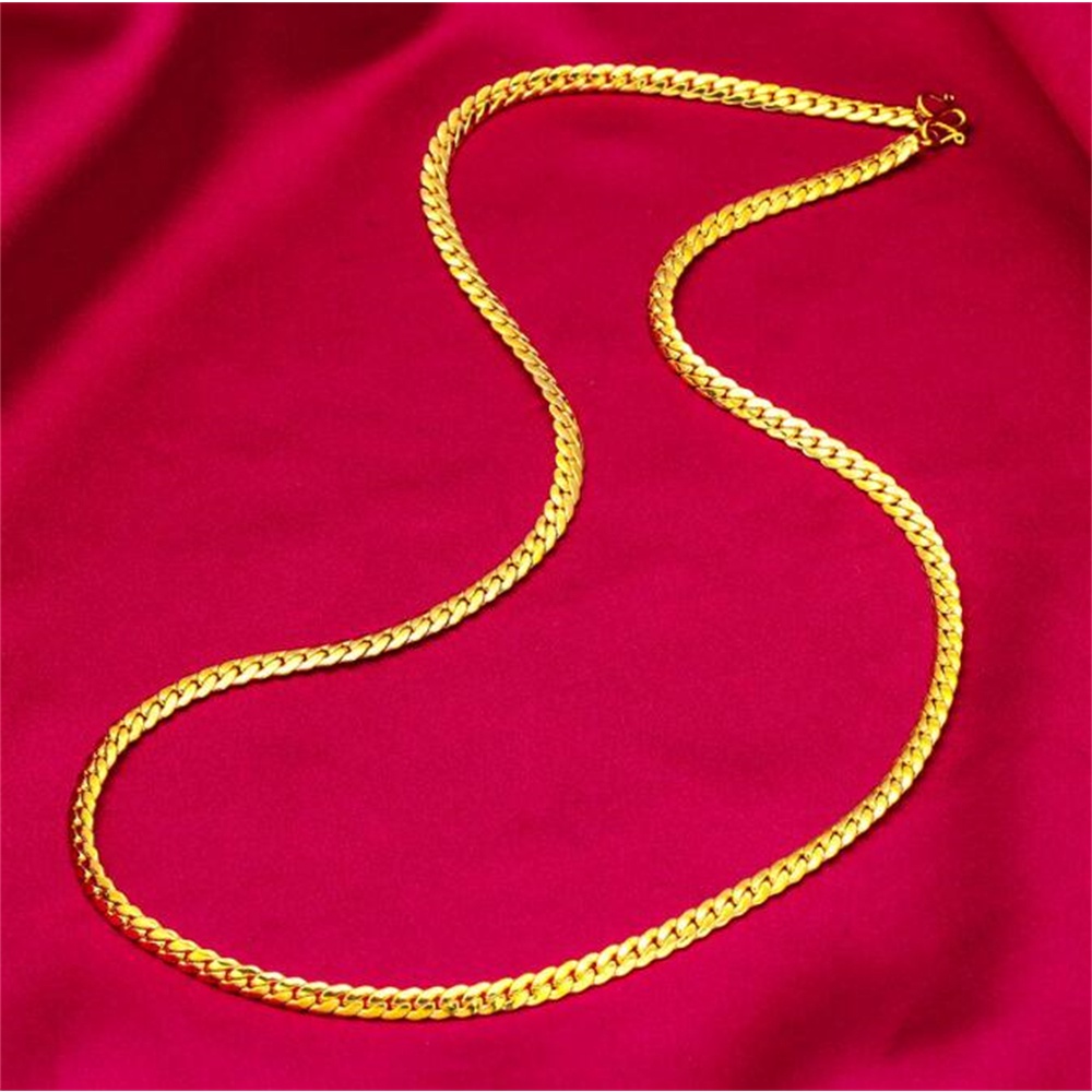 Dây Chuyền Mạ Vàng 24K Dài 60cm Hình Xương Rắn Thời Trang Cho Nam Nữ