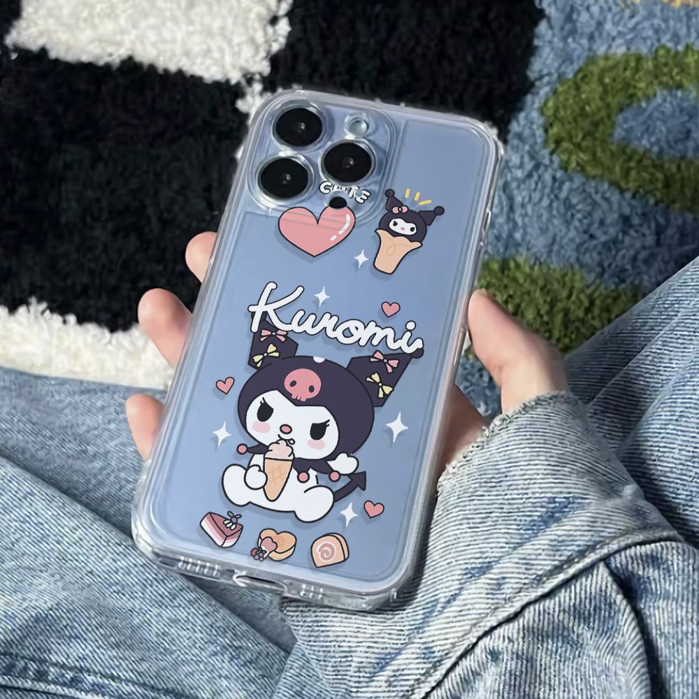 ✅Ốp Điện Thoại Mềm Chống Sốc Họa Tiết Kuromi Đơn Giản Cho Iphone 14Pro 11 13max 126In78 MX01