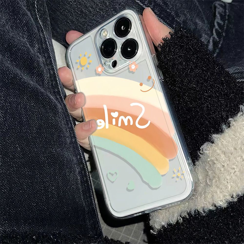 ✅Ốp Điện Thoại Dẻo Họa Tiết Cầu Vồng Đơn Giản Thời Trang Chống Sốc Cho Iphone13Iphone12Mlie 11 14ProPlus6In max78 GFZG