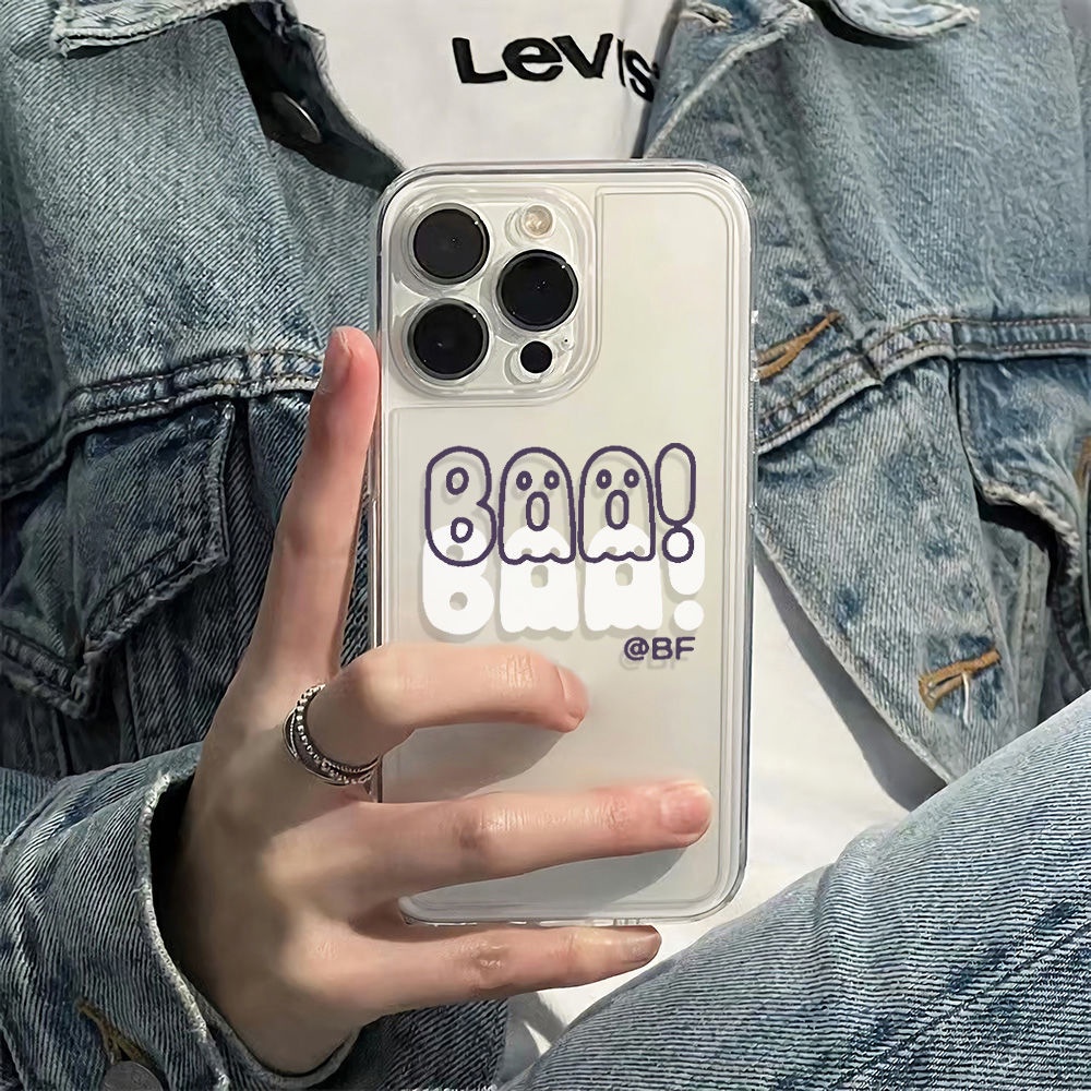 ✅Ốp Điện Thoại Mềm Chống Sốc Hình Ma Kiểu Đơn Giản Cho Iphone 1314pro plus 1211 78 6In 43SY