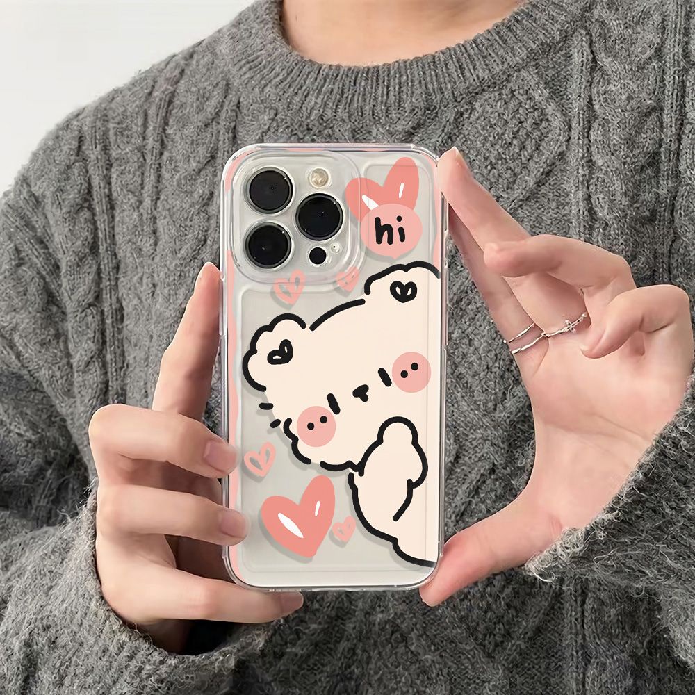 ✅Ốp Điện Thoại Mềm Chống Sốc In Hình Gấu 6In13 Phong Cách Đơn Giản Cho Apple 78max14pro iPhone12plus 11