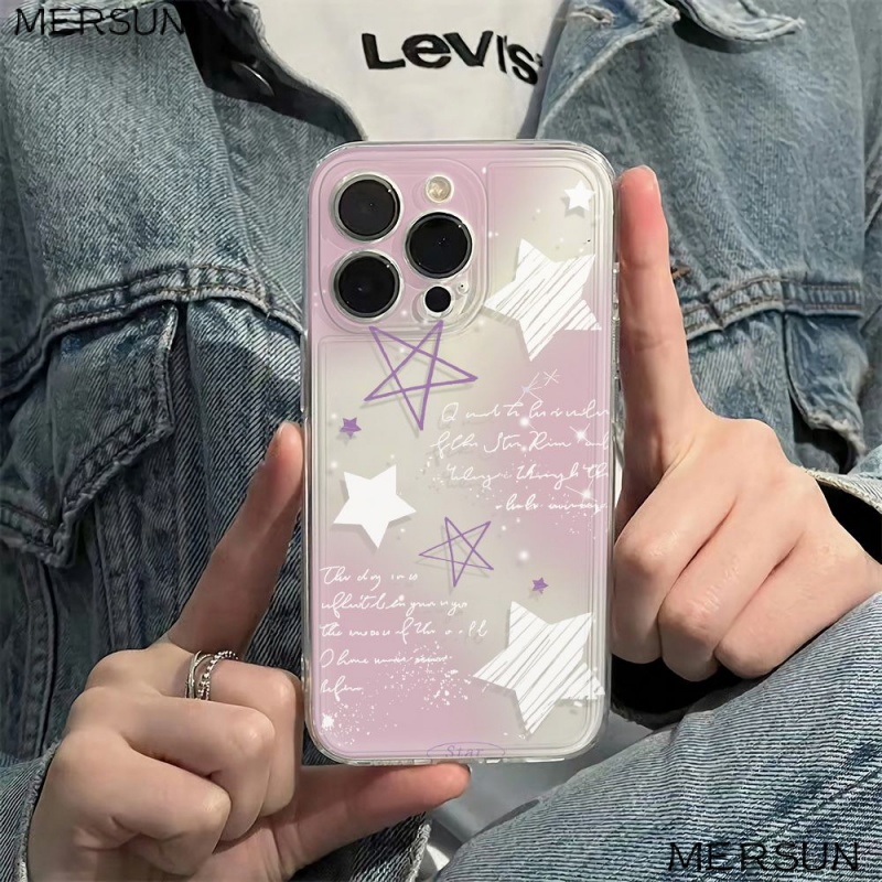 ✅Ốp Điện Thoại Mềm Chống Sốc 13 Ngôi Sao Đơn Giản Cho Iphone 12 78 14pro 6In11Iphone12