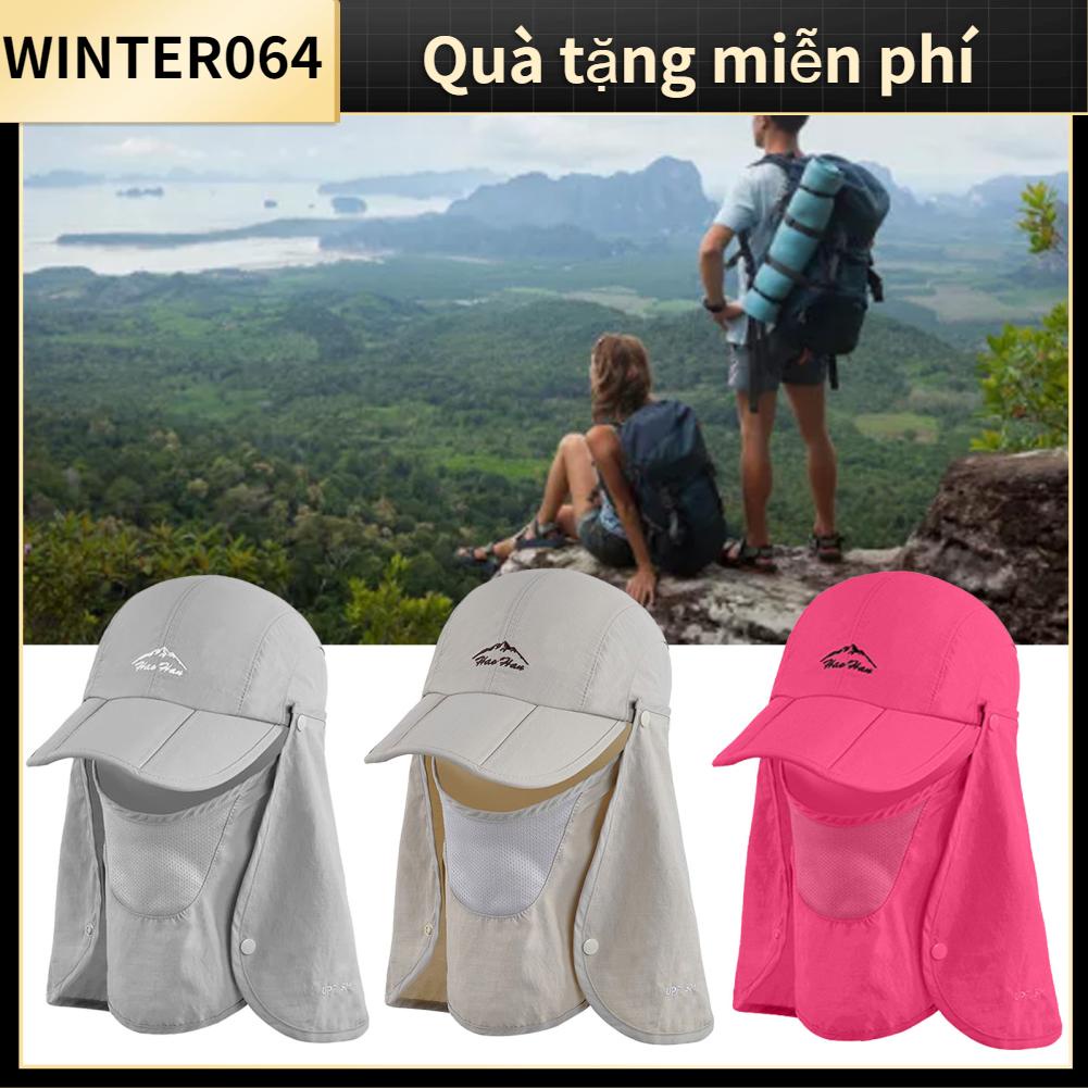 Winter064 Có Thể Gập Câu Cá Nón Mặt Trời Nam Nữ Rộng Vành Hat Với ​​Mặt Che Cổ Vạt Cho Đi Bộ Đường Dài đi Xe Đạp