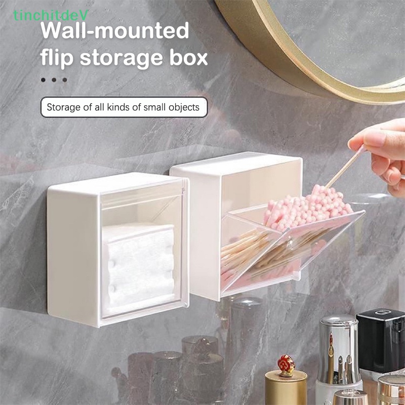 Hộp Đựng Bông Tăm / Bông Trang Điểm Gắn Tường Bằng Nhựa Chống Bụi