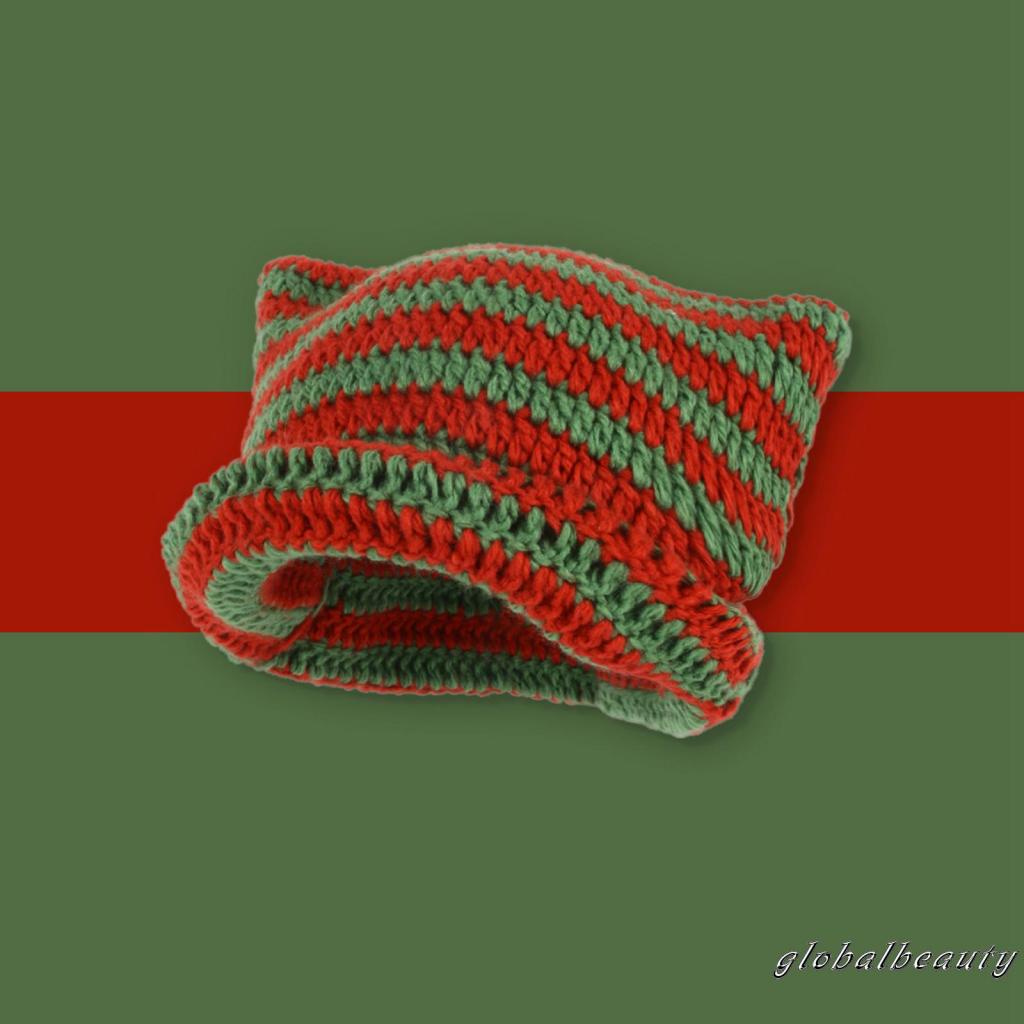 Nón Beanie Dệt Kim Họa Tiết Tai Mèo Thời Trang Mùa Đông Cho Nữ