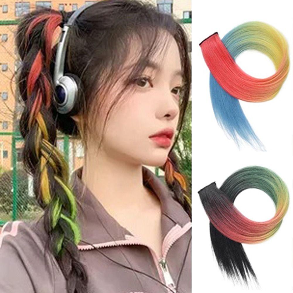 Tép Tóc Giả 26EDIE Dáng Thẳng Dài Màu Sắc Gradient Chất Lượng Cao DIY