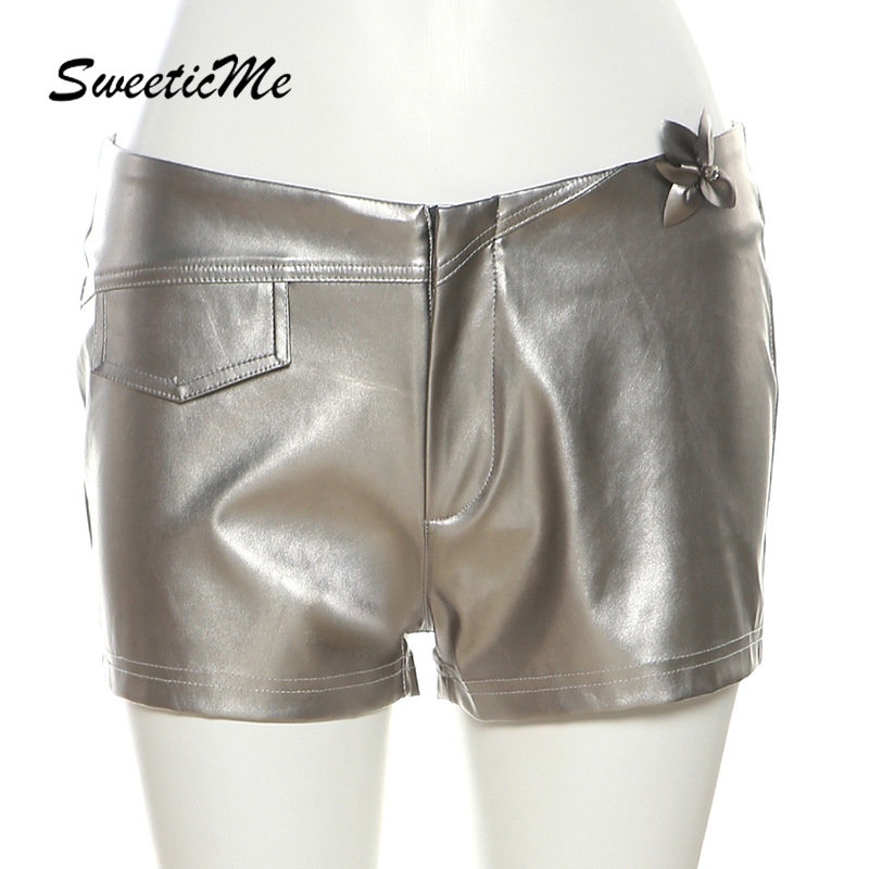 Quần Short Lưng Thấp Màu Trơn Dáng Ôm Thời Trang Mới 2023 Dành Cho Bạn Nữ